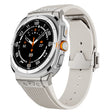 For Samsung Galaxy Watch Ultra 47mm Titanium Connector Silver Buckle Silicone Watch Band(Starlight) - free shipping - PMC TechLife - Order now!