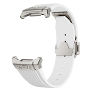 For Samsung Galaxy Watch Ultra 47mm Titanium Connector Silver Buckle Silicone Watch Band(Black)