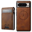 For Google Pixel 9 Pro XL Suteni H19 Oil Wax 2-in-1 MagSafe Removable Card Box Back Phone Case(Brown) - free shipping - PMC TechLife - Order now!