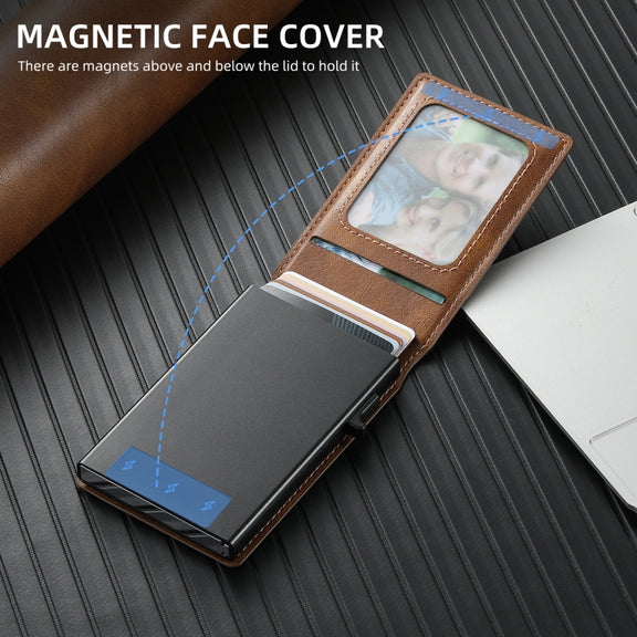 For Google Pixel 8 Suteni H19 Oil Wax 2-in-1 MagSafe Removable Card Box Back Phone Case(Brown)