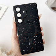For Samsung Galaxy S25 5G Starry Sky TPU Shockproof MagSafe Phone Case(Black)