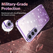 For Samsung Galaxy S25+ 5G Gradient Glitter Flower All-inclusive Phone Case(Purple)