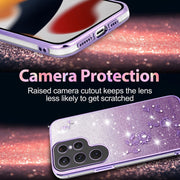 For Samsung Galaxy S25 Ultra 5G Gradient Glitter Flower All-inclusive Phone Case(Purple)