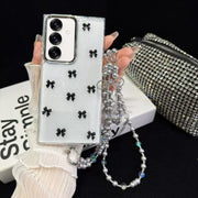 For Samsung Galaxy S25+ 5G Little Fresh Bow Neck Chain TPU Phone Case(Black)