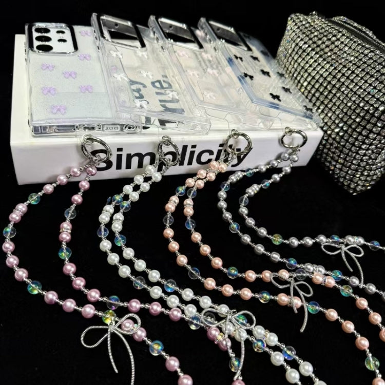 For Samsung Galaxy S25+ 5G Little Fresh Bow Neck Chain TPU Phone Case(Pink) - Galaxy S25+ 5G Cases by PMC Jewellery | Online Shopping South Africa | PMC Jewellery | Buy Now Pay Later Mobicred