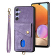 For Samsung Galaxy S25 5G Retro Card Wallet Fold Leather Phone Case with Strap(Purple) - Galaxy S25 5G Cases by PMC TechLife | Online Shopping South Africa | PMC TechLife | Buy Now Pay Later Mobicred