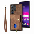 For Samsung Galaxy S25 Ultra 5G Retro Card Wallet Fold Leather Phone Case with Strap(Brown) - Galaxy S25 Ultra 5G Cases by PMC TechLife | Online Shopping South Africa | PMC TechLife | Buy Now Pay Later Mobicred