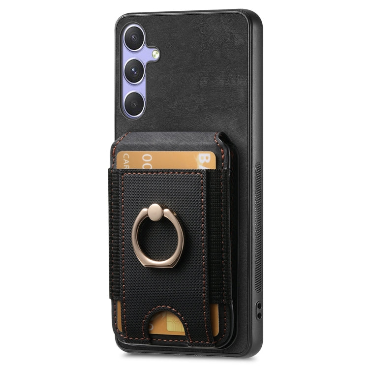For Samsung Galaxy S25+ 5G Retro Splitable Magnetic Stand Card Bag Leather Phone Case(Black)