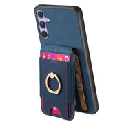 For Samsung Galaxy S25+ 5G Retro Splitable Magnetic Stand Card Bag Leather Phone Case(Blue)