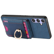 For Samsung Galaxy S25+ 5G Retro Splitable Magnetic Stand Card Bag Leather Phone Case(Blue)