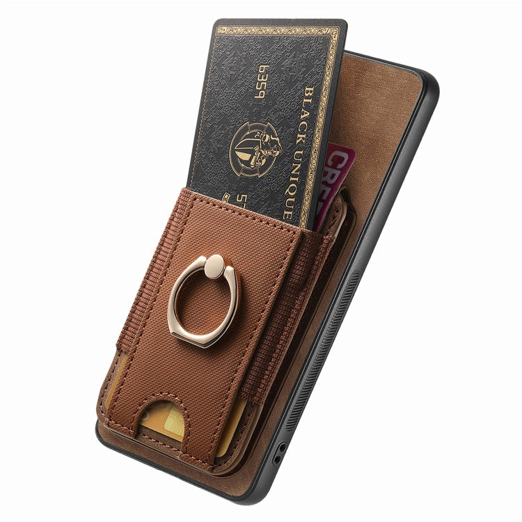 For Samsung Galaxy S25+ 5G Retro Splitable Magnetic Stand Card Bag Leather Phone Case(Brown) - Galaxy S25+ 5G Cases by PMC Jewellery | Online Shopping South Africa | PMC Jewellery | Buy Now Pay Later Mobicred