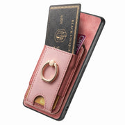 For Samsung Galaxy S25+ 5G Retro Splitable Magnetic Stand Card Bag Leather Phone Case(Pink)