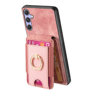 For Samsung Galaxy S25+ 5G Retro Splitable Magnetic Stand Card Bag Leather Phone Case(Pink)