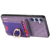 For Samsung Galaxy S25+ 5G Retro Splitable Magnetic Stand Card Bag Leather Phone Case(Purple)