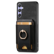 For Samsung Galaxy S25 Ultra 5G Retro Splitable Magnetic Stand Card Bag Leather Phone Case(Black)