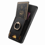 For Samsung Galaxy S25 Ultra 5G Retro Splitable Magnetic Stand Card Bag Leather Phone Case(Black)