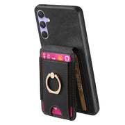 For Samsung Galaxy S25 Ultra 5G Retro Splitable Magnetic Stand Card Bag Leather Phone Case(Black)