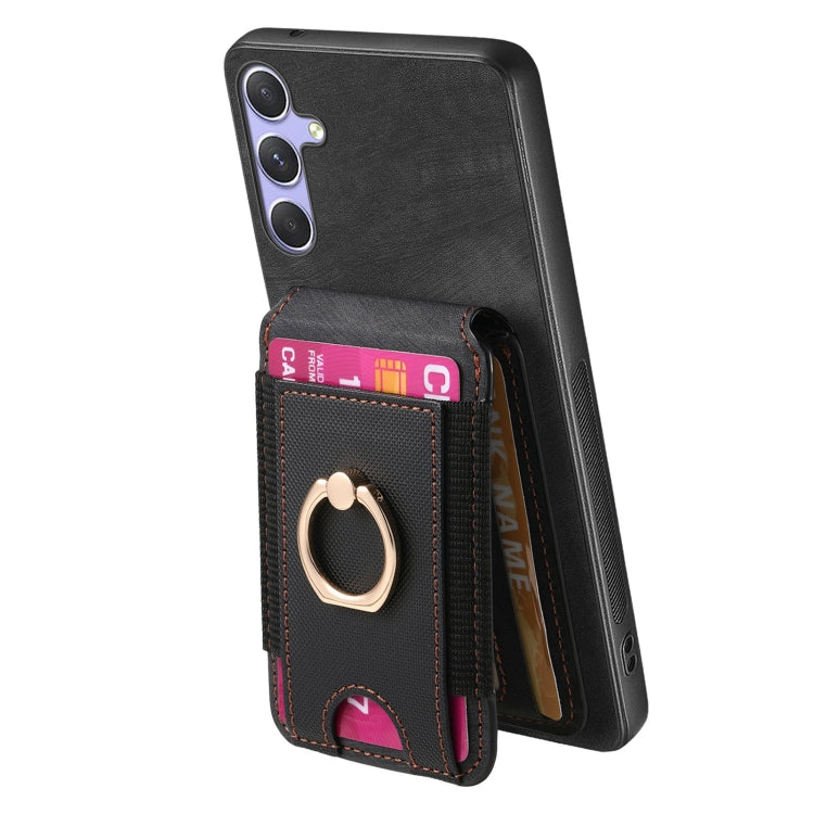 For Samsung Galaxy S25 Ultra 5G Retro Splitable Magnetic Stand Card Bag Leather Phone Case(Black)