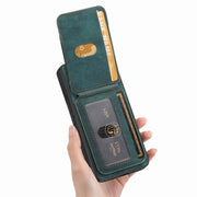 For Samsung Galaxy S25 Ultra 5G Retro Splitable Magnetic Stand Card Bag Leather Phone Case(Green)