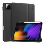 For Xiaomi Pad 7 / 7 Pro 11.2 ENKAY Tri-fold Custer Texture TPU Leather Smart Tablet Case with Pen Slot(Black)