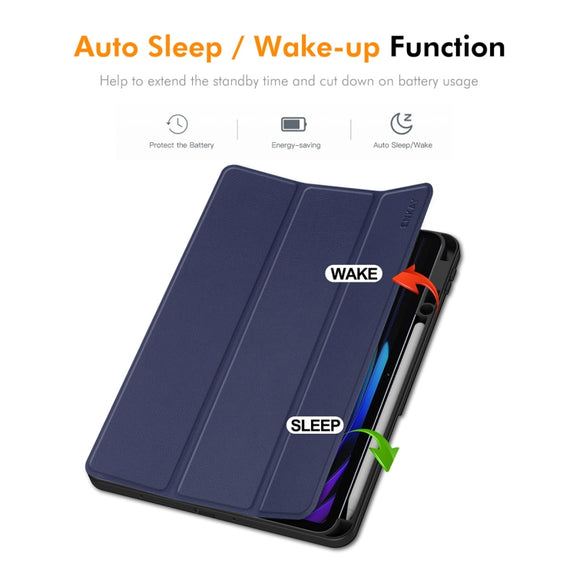For Xiaomi Pad 7 / 7 Pro 11.2 ENKAY Tri-fold Custer Texture TPU Leather Smart Tablet Case with Pen Slot(Black)