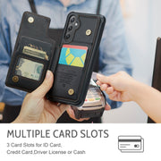 For Samsung Galaxy S25 5G CaseMe C22 Card Slots Holder RFID Anti-theft Phone Case(Black)