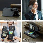 For Samsung Galaxy S25 5G CaseMe C22 Card Slots Holder RFID Anti-theft Phone Case(Black)