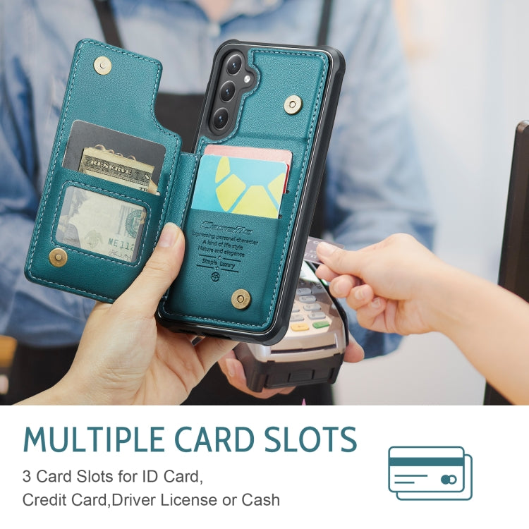 For Samsung Galaxy S25 5G CaseMe C22 Card Slots Holder RFID Anti-theft Phone Case(Green)