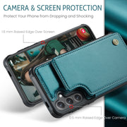 For Samsung Galaxy S25 5G CaseMe C22 Card Slots Holder RFID Anti-theft Phone Case(Green)