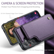 For Samsung Galaxy S25 5G CaseMe C22 Card Slots Holder RFID Anti-theft Phone Case(Purple)
