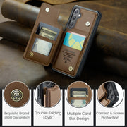 For Samsung Galaxy S25+ 5G CaseMe C22 Card Slots Holder RFID Anti-theft Phone Case(Brown)