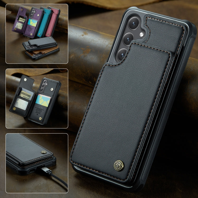 For Samsung Galaxy S25+ 5G CaseMe C22 Card Slots Holder RFID Anti-theft Phone Case(Black)