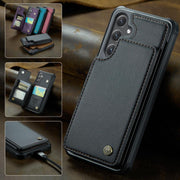 For Samsung Galaxy S25+ 5G CaseMe C22 Card Slots Holder RFID Anti-theft Phone Case(Black)
