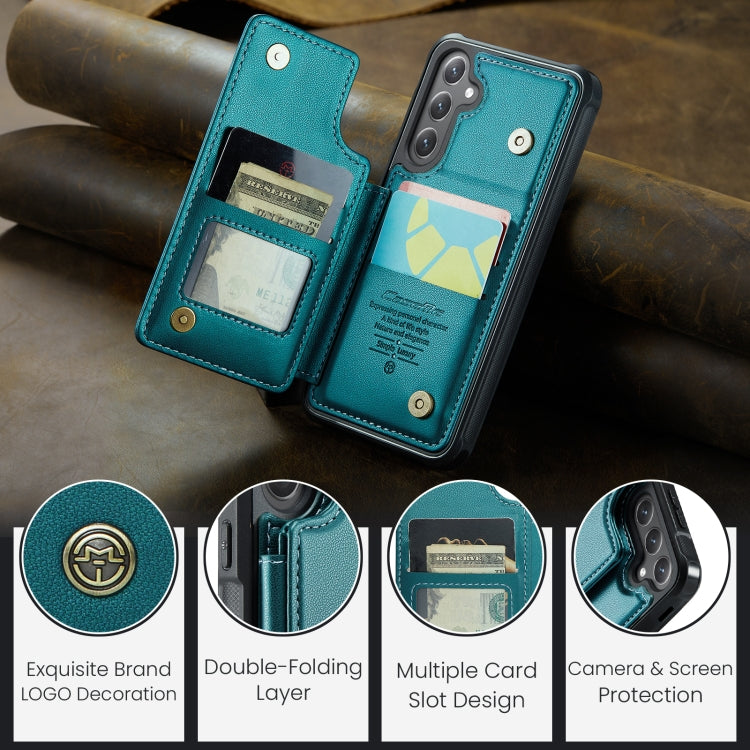 For Samsung Galaxy S25+ 5G CaseMe C22 Card Slots Holder RFID Anti-theft Phone Case(Green) - Galaxy S25+ 5G Cases by CaseMe | Online Shopping South Africa | PMC Jewellery | Buy Now Pay Later Mobicred