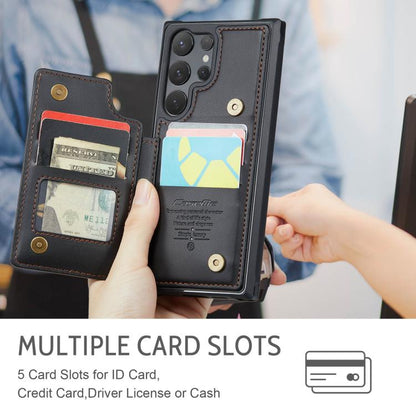 For Samsung Galaxy S25 Ultra 5G CaseMe C22 Card Slots Holder RFID Anti-theft Phone Case(Black) - Galaxy S25 Ultra 5G Cases by CaseMe | Online Shopping South Africa | PMC Jewellery | Buy Now Pay Later Mobicred
