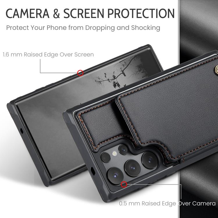 For Samsung Galaxy S25 Ultra 5G CaseMe C22 Card Slots Holder RFID Anti-theft Phone Case(Black) - Galaxy S25 Ultra 5G Cases by CaseMe | Online Shopping South Africa | PMC Jewellery | Buy Now Pay Later Mobicred