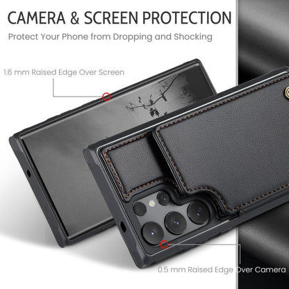 For Samsung Galaxy S25 Ultra 5G CaseMe C22 Card Slots Holder RFID Anti-theft Phone Case(Black) - Galaxy S25 Ultra 5G Cases by CaseMe | Online Shopping South Africa | PMC Jewellery | Buy Now Pay Later Mobicred