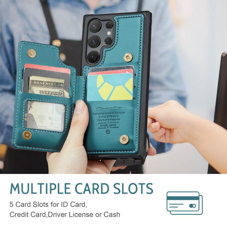For Samsung Galaxy S25 Ultra 5G CaseMe C22 Card Slots Holder RFID Anti-theft Phone Case(Green)