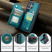 For Samsung Galaxy S25 Ultra 5G CaseMe C22 Card Slots Holder RFID Anti-theft Phone Case(Green)