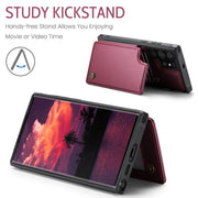 For Samsung Galaxy S25 Ultra 5G CaseMe C22 Card Slots Holder RFID Anti-theft Phone Case(Red)