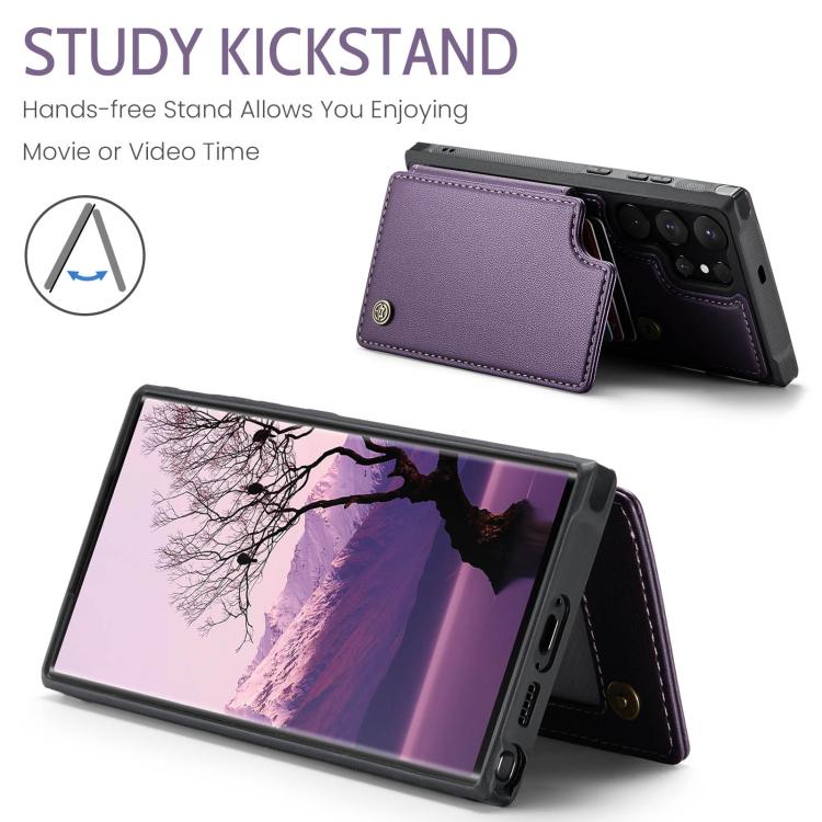 For Samsung Galaxy S25 Ultra 5G CaseMe C22 Card Slots Holder RFID Anti-theft Phone Case(Purple) - Galaxy S25 Ultra 5G Cases by CaseMe | Online Shopping South Africa | PMC Jewellery | Buy Now Pay Later Mobicred