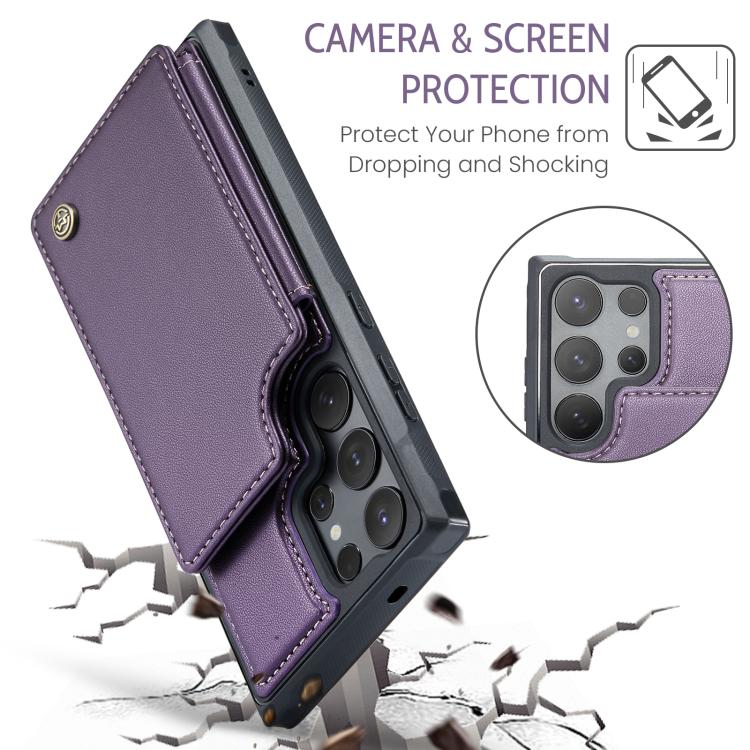 For Samsung Galaxy S25 Ultra 5G CaseMe C22 Card Slots Holder RFID Anti-theft Phone Case(Purple) - Galaxy S25 Ultra 5G Cases by CaseMe | Online Shopping South Africa | PMC Jewellery | Buy Now Pay Later Mobicred