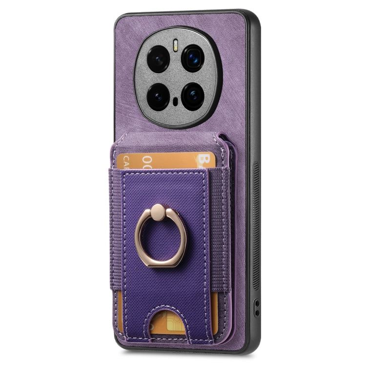 For Honor Magic7 Pro Retro Splitable Magnetic Stand Card Bag Leather Phone Case(Purple) - free shipping - PMC TechLife - Order now!