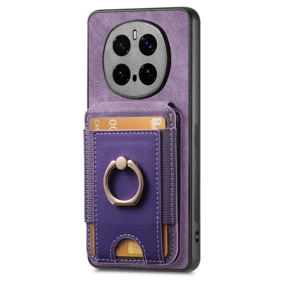 For Honor Magic7 Pro Retro Splitable Magnetic Stand Card Bag Leather Phone Case(Purple)