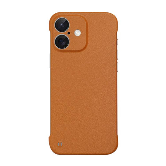For iPhone 16 Plus Frameless Litchi Texture PC Phone Case(Orange) - free shipping - PMC Jewellery - Order now!