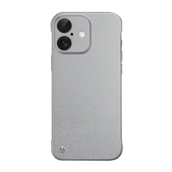 For iPhone 16 Frameless Litchi Texture PC Phone Case(Titanium Silver)