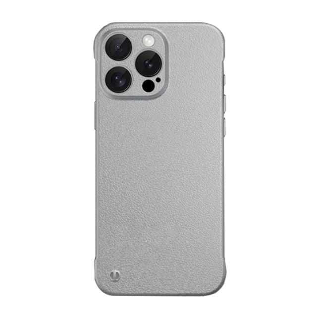For iPhone 15 Pro Frameless Litchi Texture PC Phone Case(Titanium Silver)