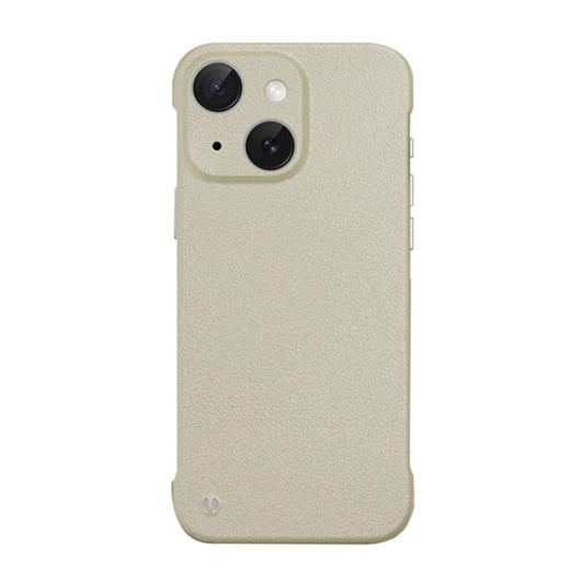 For iPhone 15 Plus Frameless Litchi Texture PC Phone Case(Light Yellow) - iPhone 15 Plus Cases by PMC Jewellery | Online Shopping South Africa | PMC Jewellery | Buy Now Pay Later Mobicred