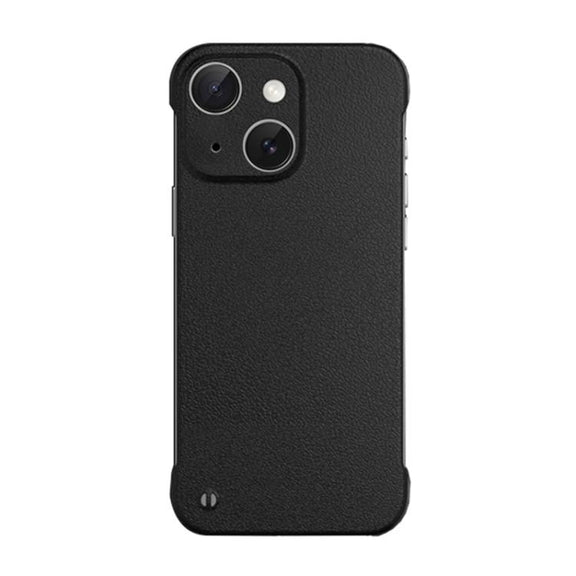 For iPhone 15 Plus Frameless Litchi Texture PC Phone Case(Graphite Black)