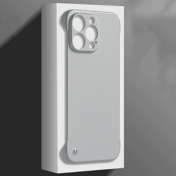 For iPhone 14 Frameless Litchi Texture PC Phone Case(Titanium Silver) - free shipping - PMc TechLife - Order now!